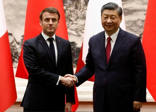 Emmanuel macron avec Xi jinping
