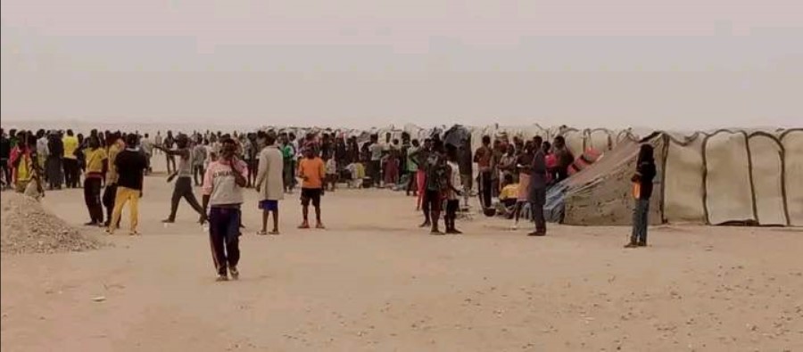 Migrants camp